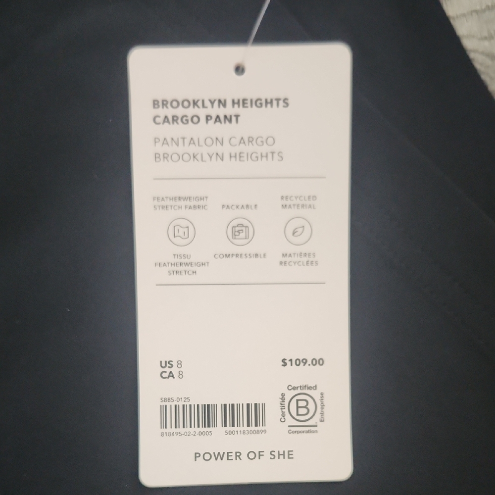 NWT Athleta Brooklyn Heights Cargo Pants - Black - Size US 8 - Picture 3 of 6